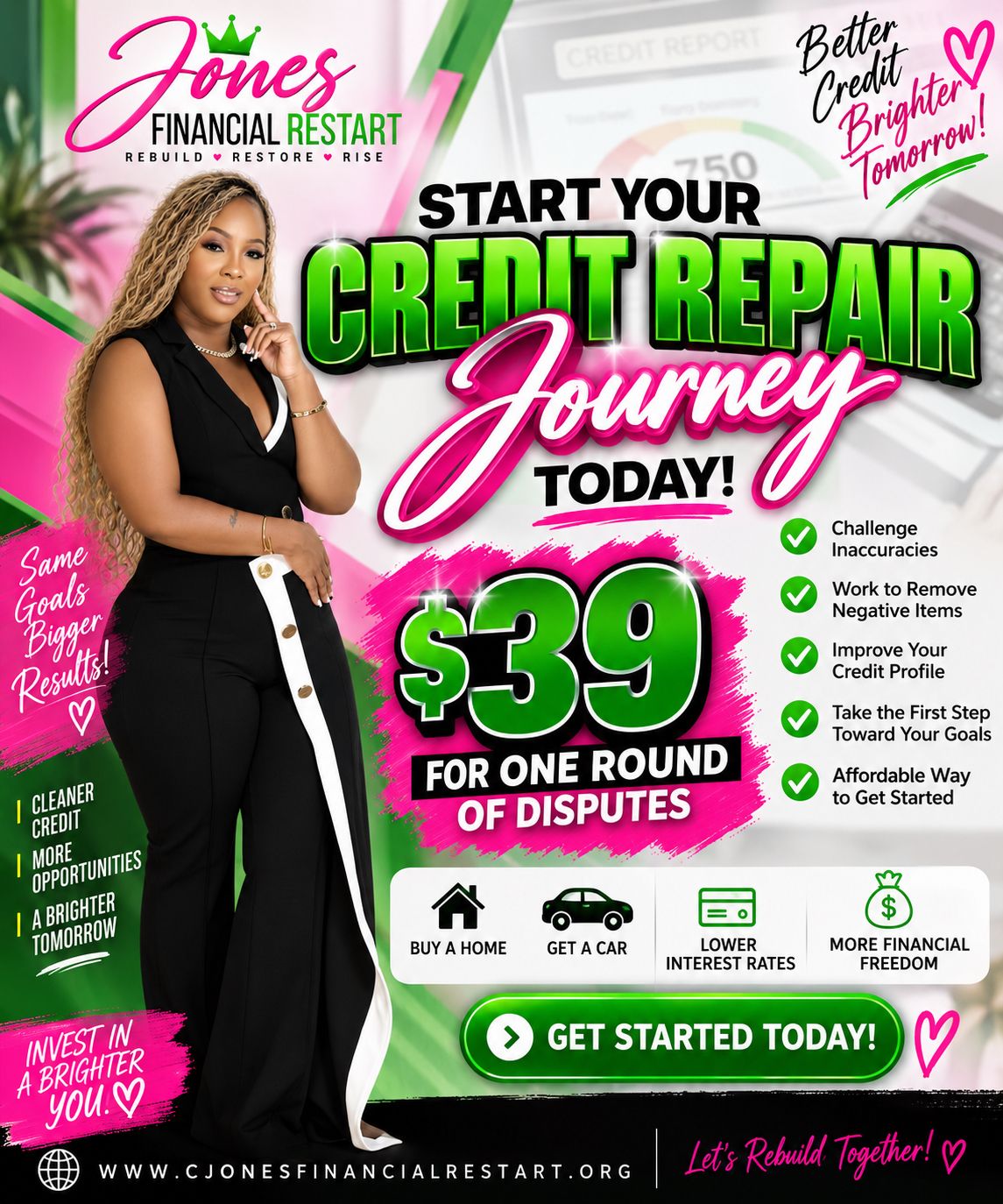 $39 Credit Repair – One Round of Disputes
